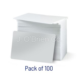 pack of 100 blank white pvc cards